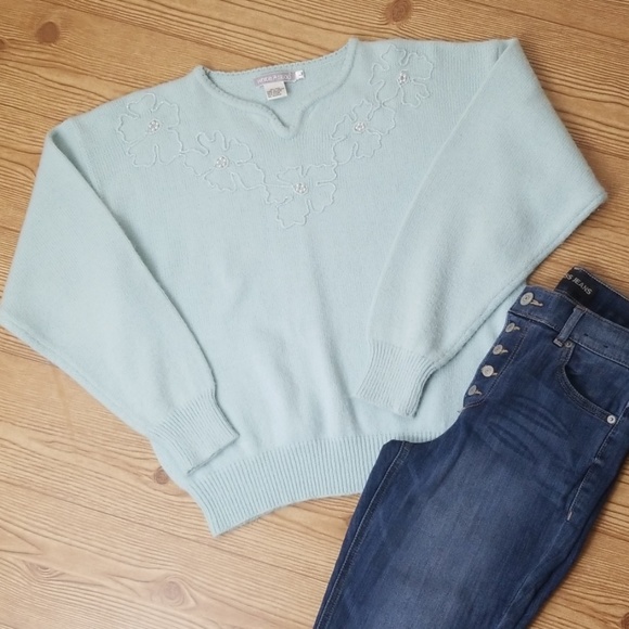 White Stag Sweaters - White Stag - V Neck Sweater Light Blue